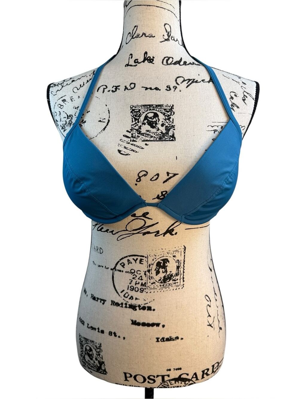 Victoria's Secret Blue Halter Bikini Top size 36C